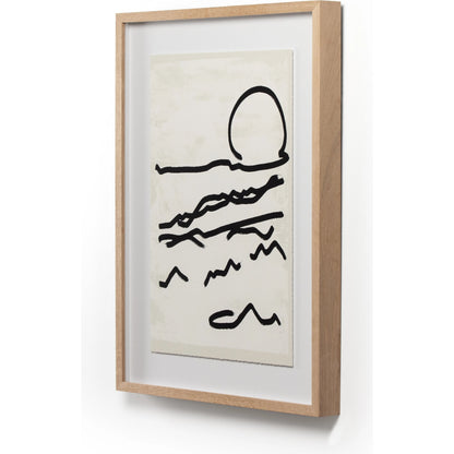 Mountain High I by Coup d’Esprit by Four Hands. Made from vertical grain 2.5 white oak, textured fine art paper in a modern style.