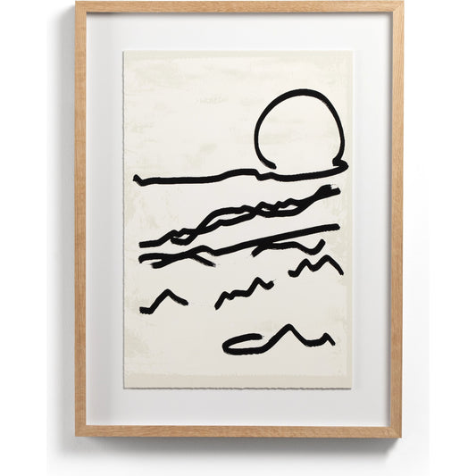 Mountain High I by Coup d’Esprit by Four Hands. Made from vertical grain 2.5 white oak, textured fine art paper in a modern style.