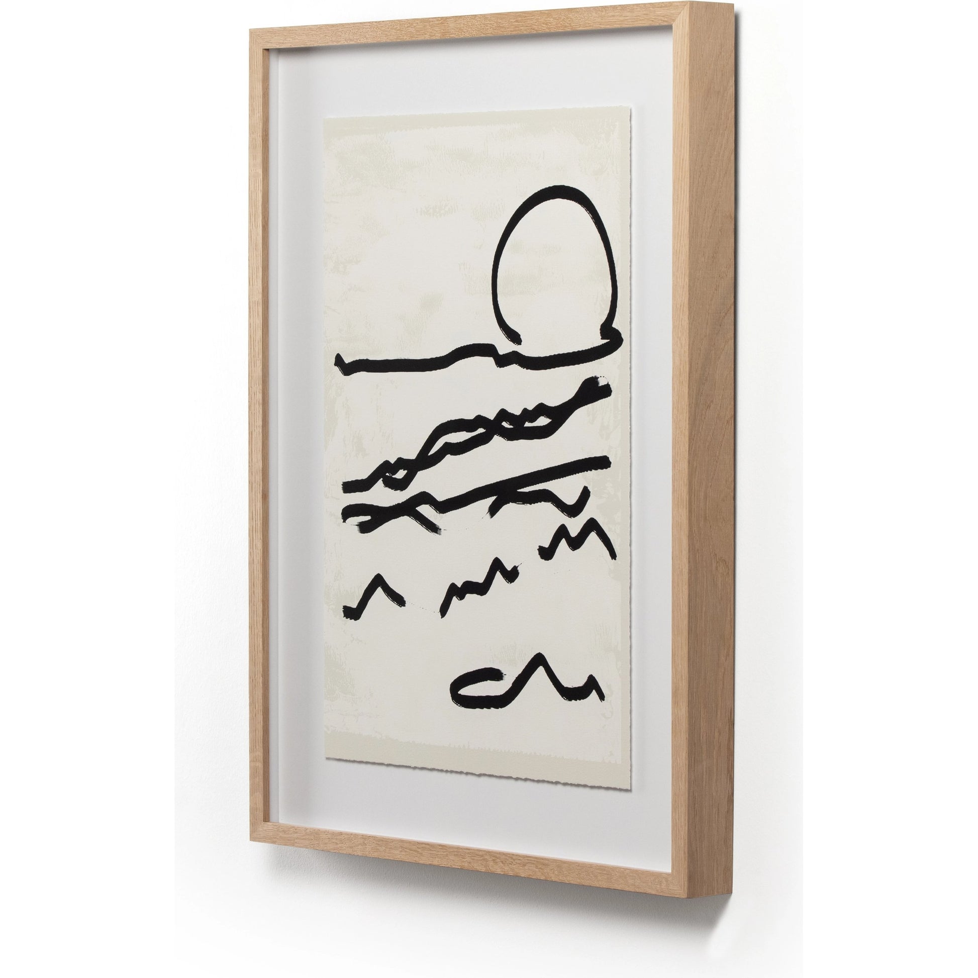 Mountain High I by Coup d’Esprit by Four Hands. Made from vertical grain 2.5 white oak, textured fine art paper in a modern style.