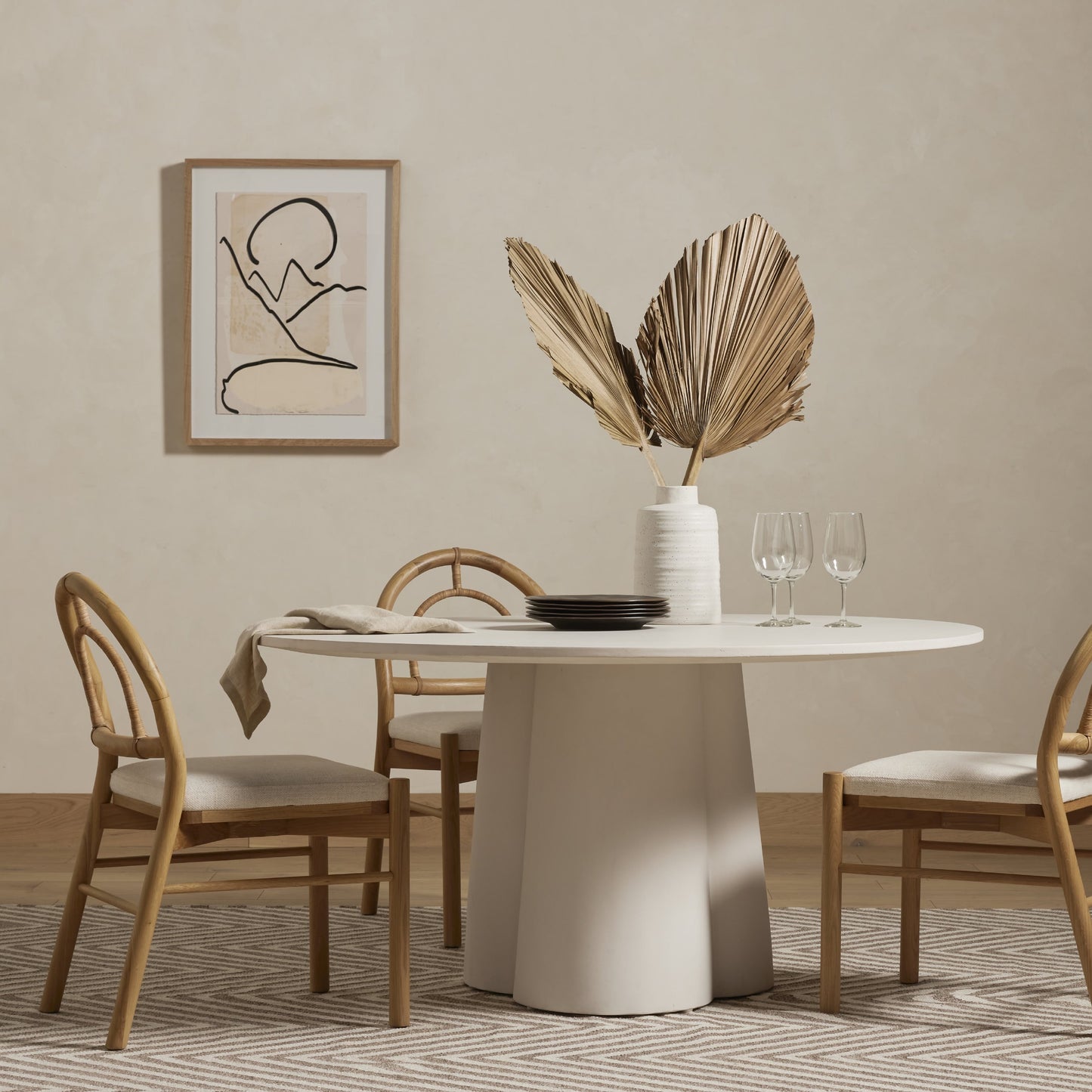 018 SI-1799900 | Lifestyle | Mountain High III by Coup d’Esprit by Four Hands. Made from vertical grain 2.5 white oak, textured fine art paper in a modern style.