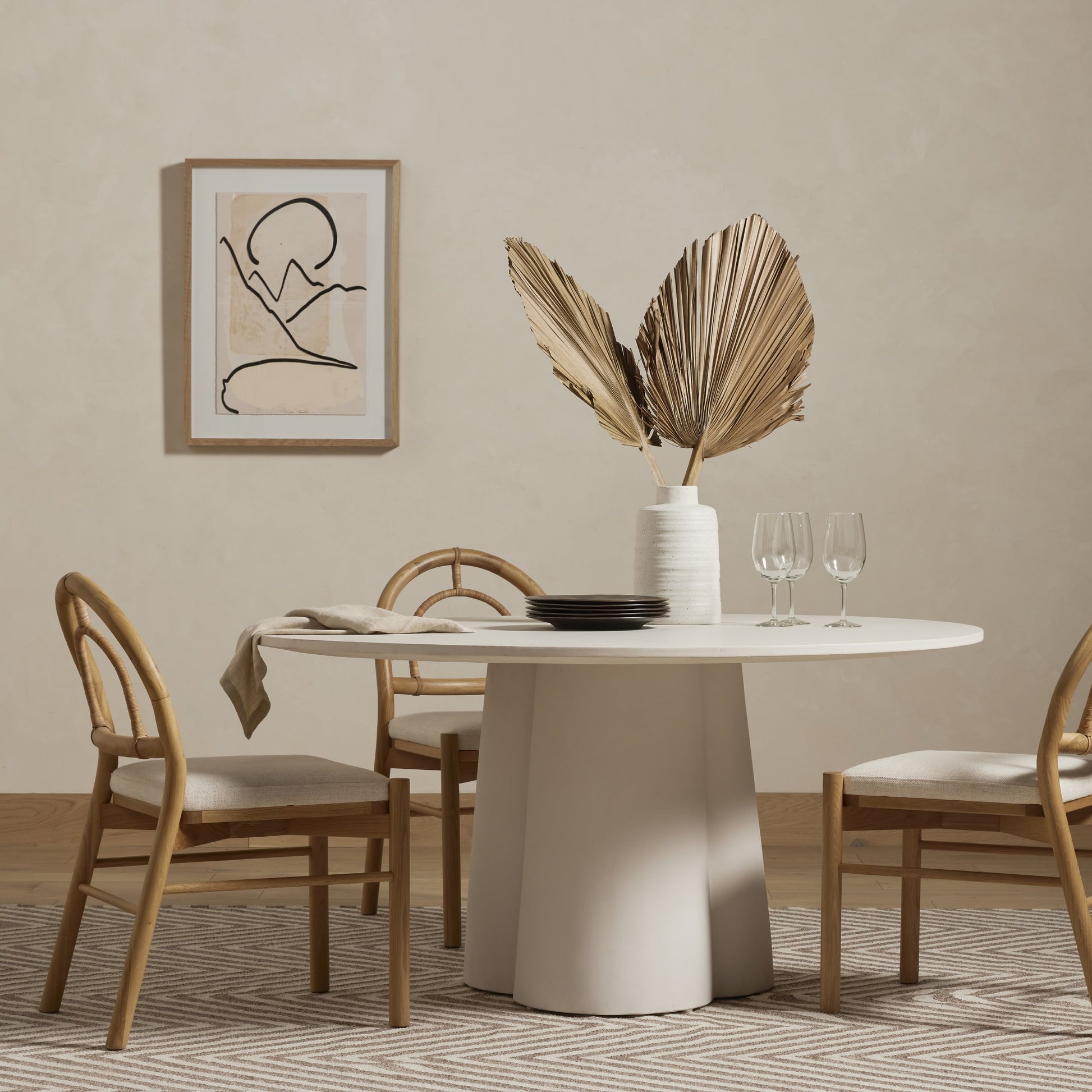 Mountain High III by Coup d’Esprit by Four Hands. Made from vertical grain 2.5 white oak, textured fine art paper in a modern style.