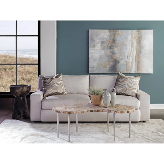 Caldera Kidney Cocktail Table by Artistica Home in silver. Made from unique in a modern style.
