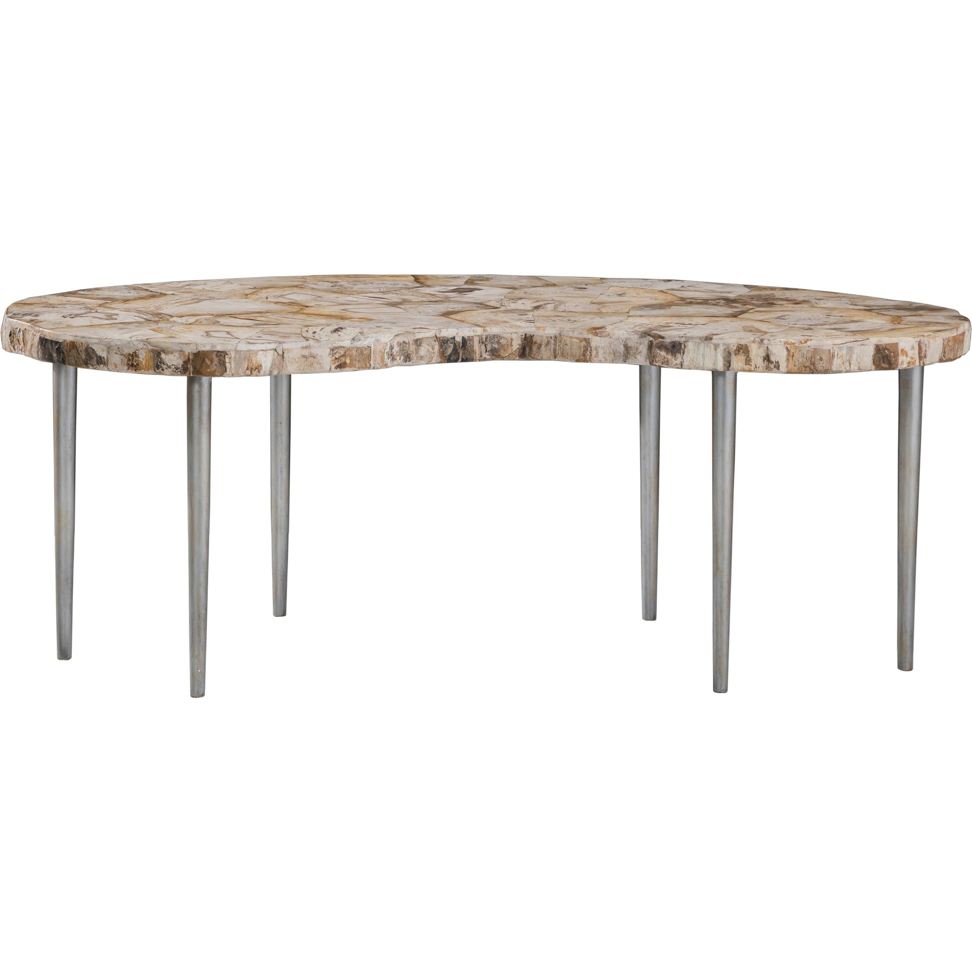 Caldera Kidney Cocktail Table by Artistica Home in silver. Made from unique in a modern style.