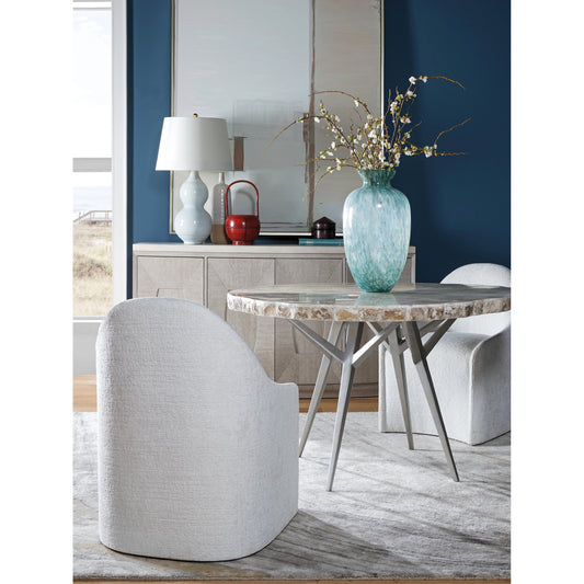 Seamount Round Dining Table by Artistica Home in silver. Made from unique in a modern style.