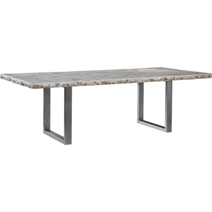Seamount Rect Dining Table by Artistica Home in silver. Made from unique in a modern style.
