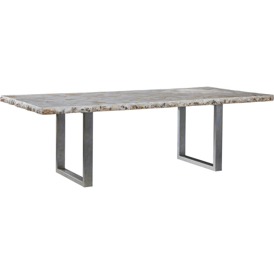 Seamount Rect Dining Table by Artistica Home in silver. Made from unique in a modern style.