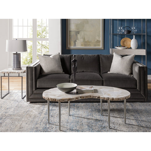 Seamount Kidney Cocktail Table by Artistica Home in silver leaf. Made from unique in a modern style.