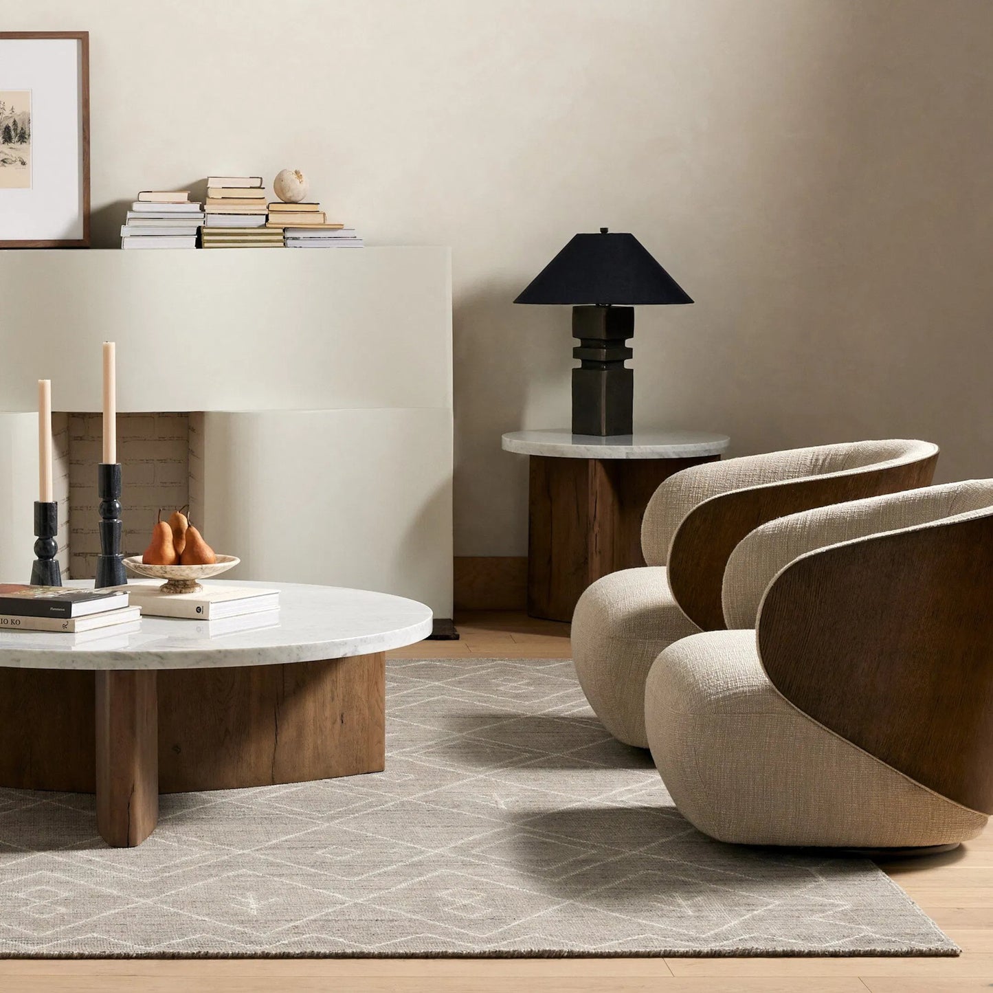 039 SI-1798640 | Lifestyle | Nador Moroccan Rug by Four Hands in grey. Made from 90% wool, 10% cotton in a unique style.