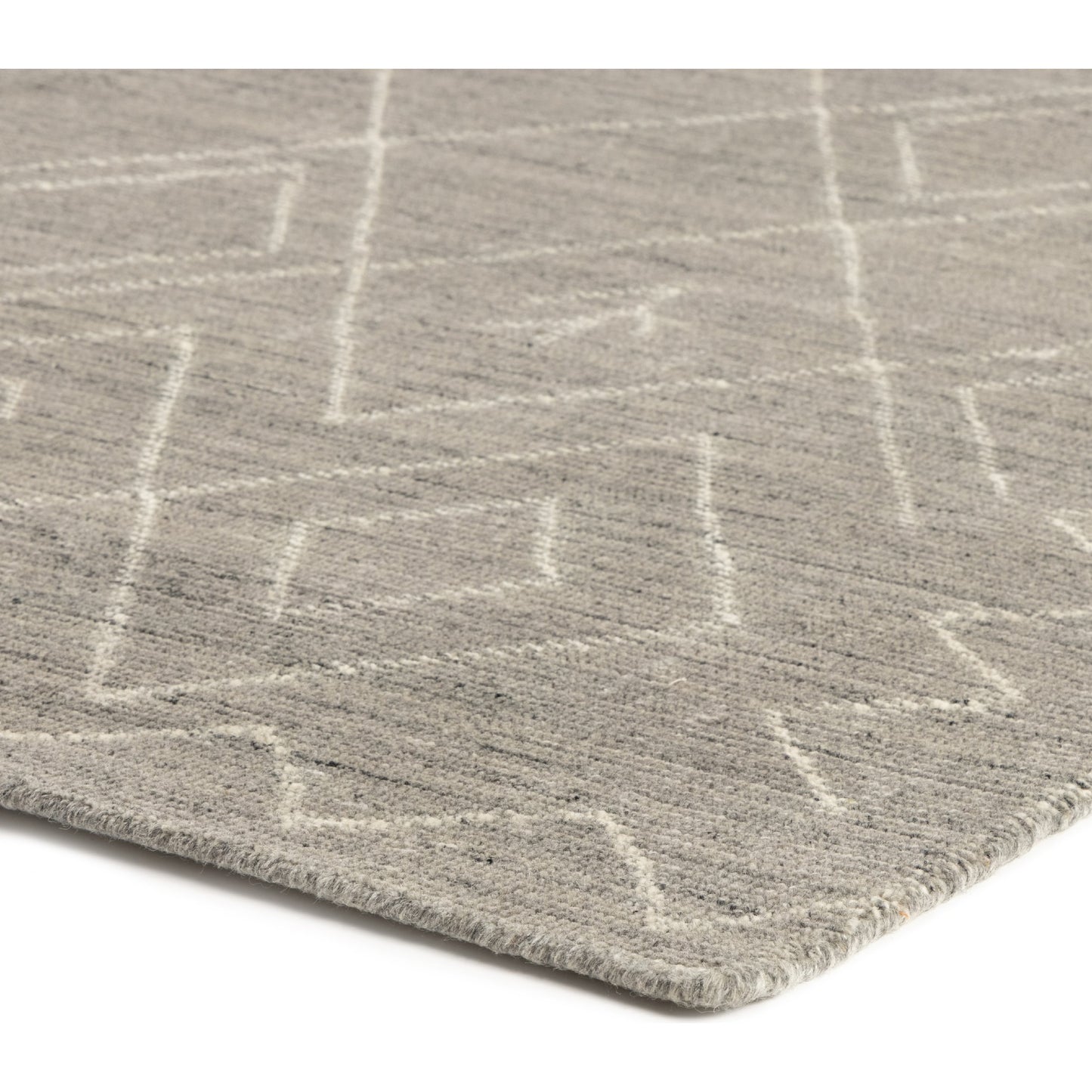 026 SI-1798640 | Closeup | Nador Moroccan Rug by Four Hands in grey. Made from 90% wool, 10% cotton in a unique style.