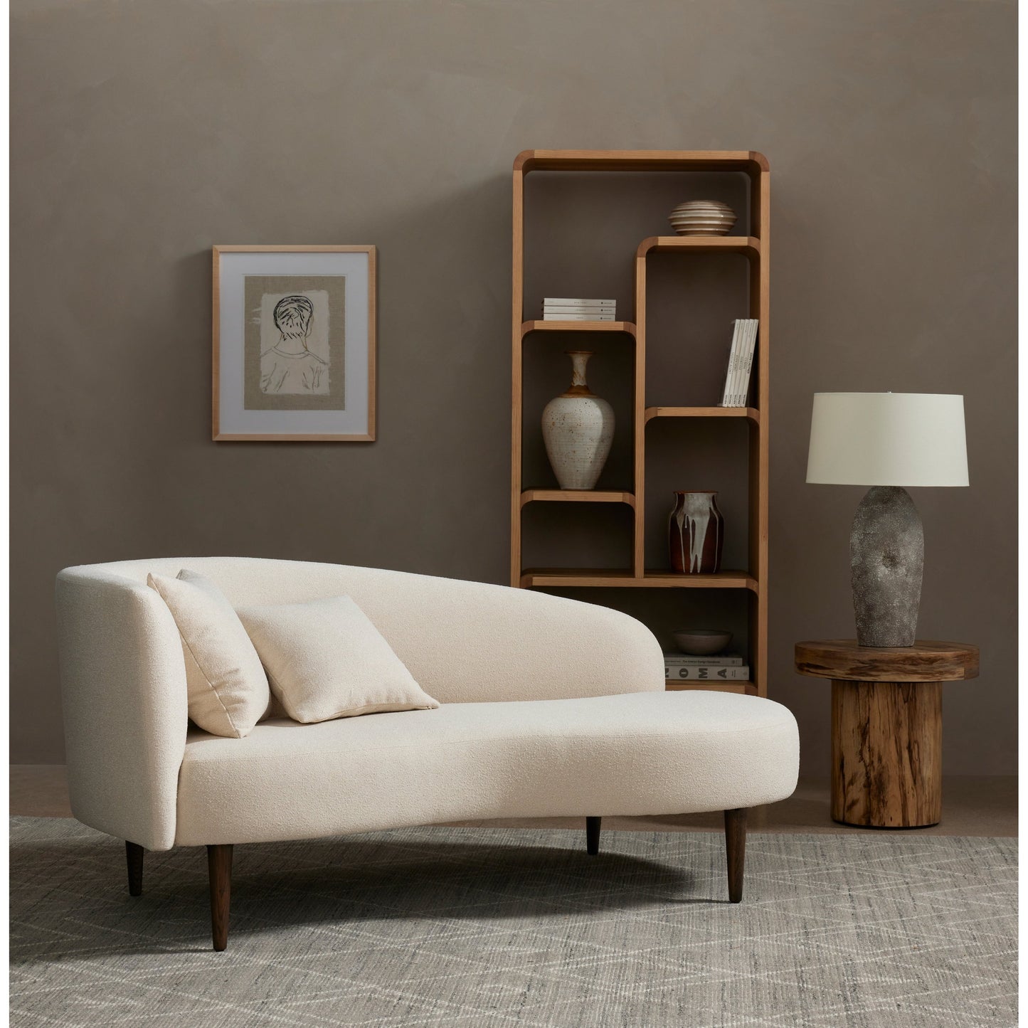 036 SI-1798640 | Lifestyle | Nador Moroccan Rug by Four Hands in grey. Made from 90% wool, 10% cotton in a unique style.
