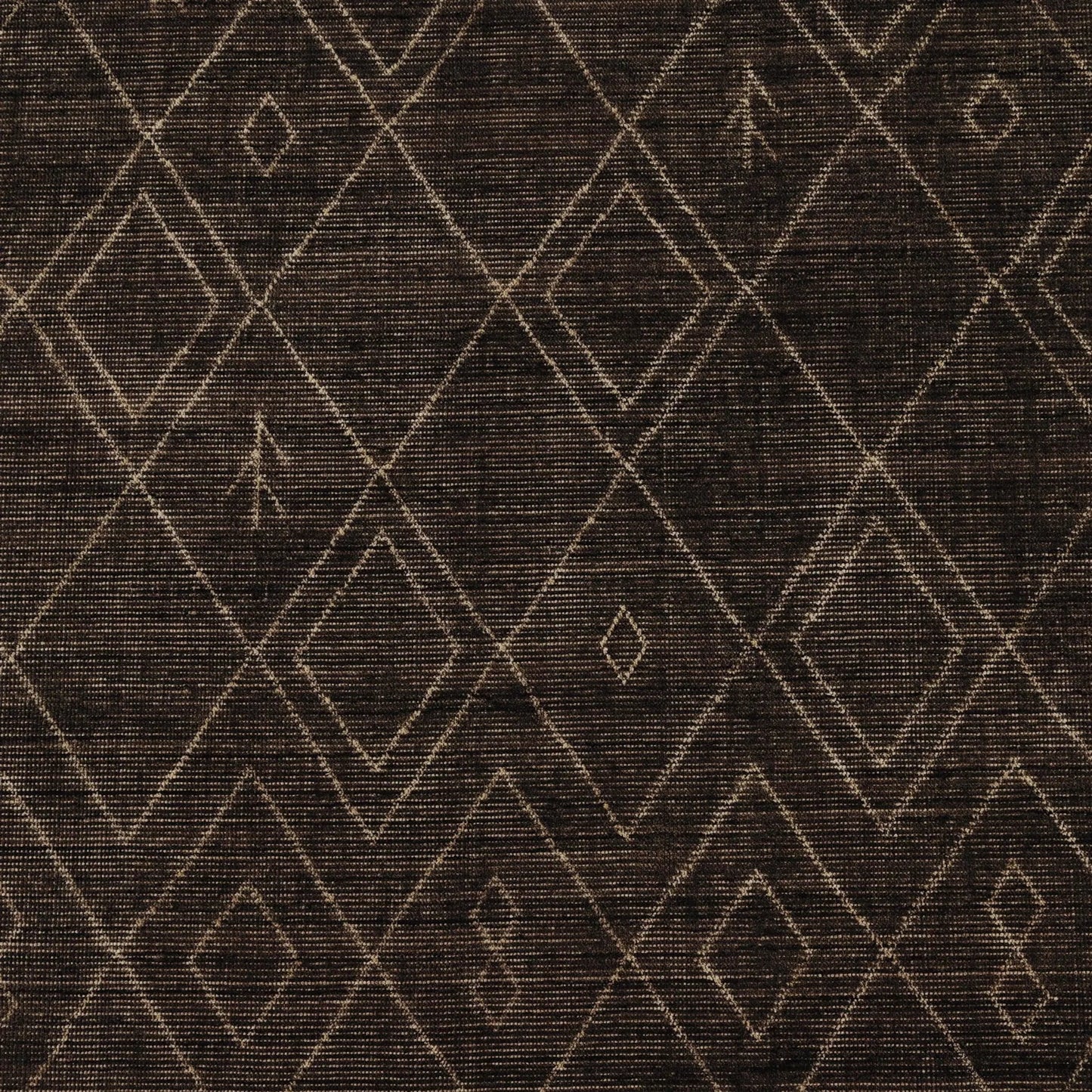 004 SI-2320180 | Closeup | Nador Moroccan Hand Knotted Rug by Four Hands in nador espresso. Made from 90% wool, 10% cotton in a unique style.