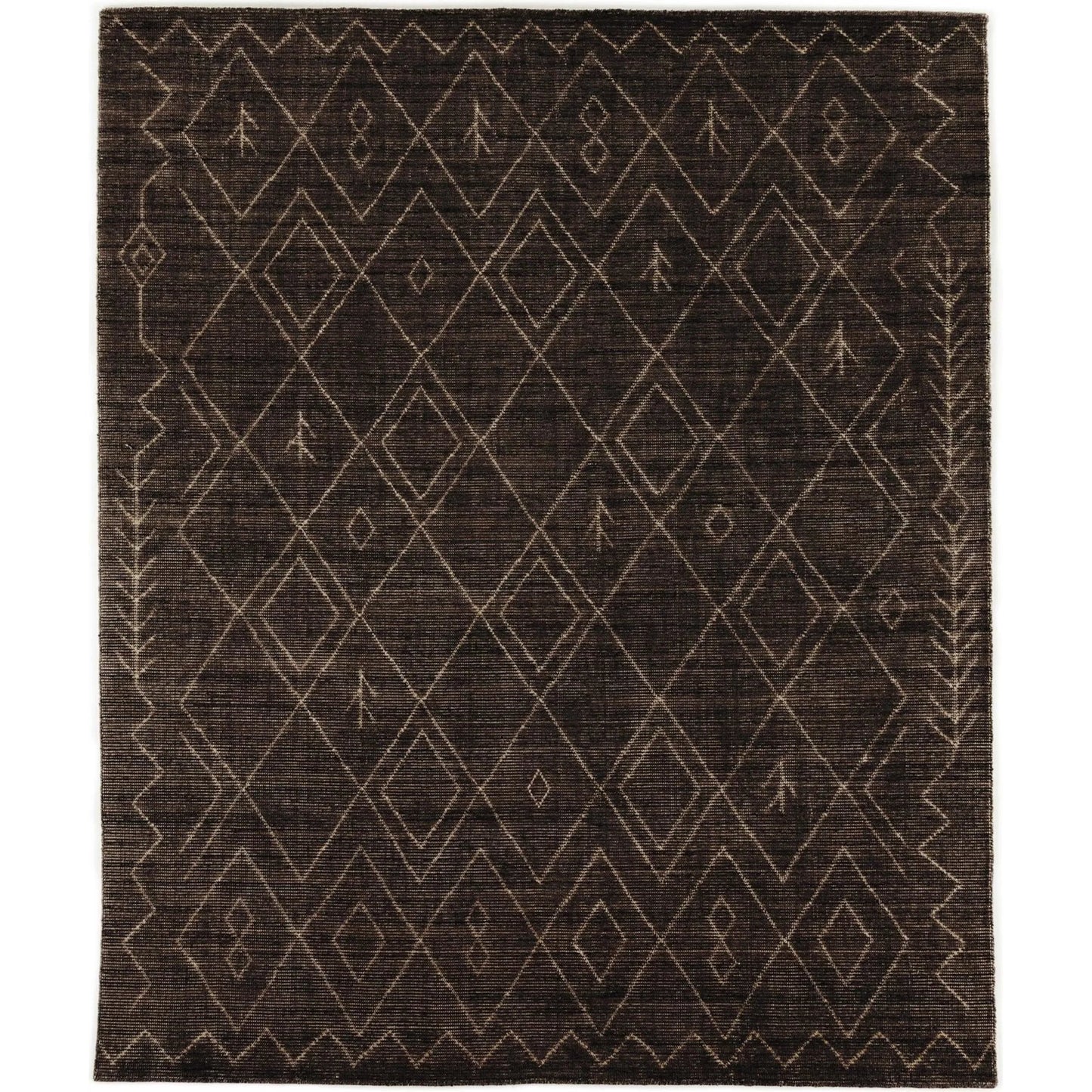 001 SI-2320180 | Primary Silo | Nador Moroccan Hand Knotted Rug by Four Hands in nador espresso. Made from 90% wool, 10% cotton in a unique style.