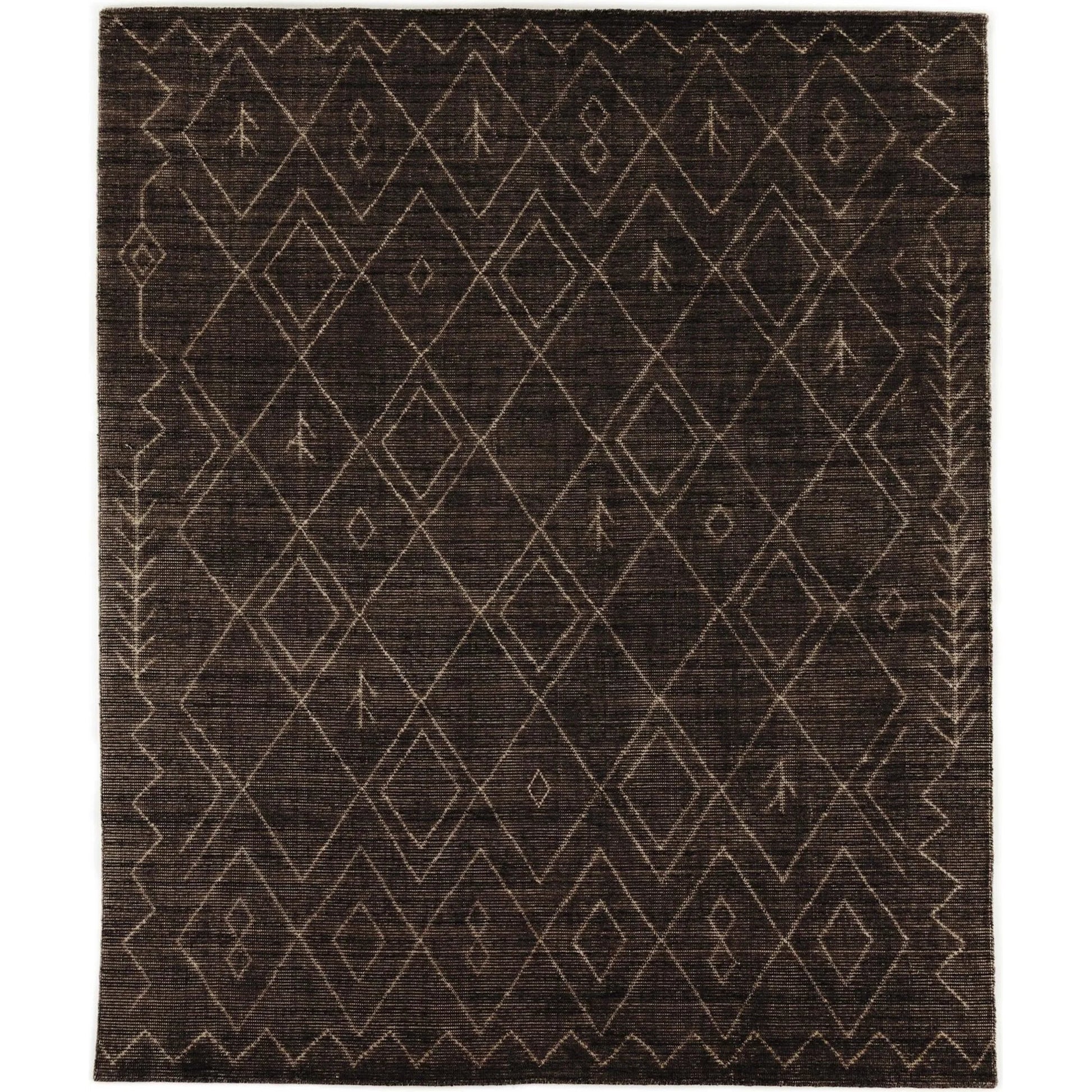 Nador Moroccan Hand Knotted Rug by Four Hands in nador espresso. Made from 90% wool, 10% cotton in a unique style.