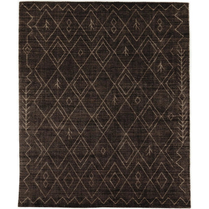 Nador Moroccan Hand Knotted Rug by Four Hands in nador espresso. Made from 90% wool, 10% cotton in a unique style.