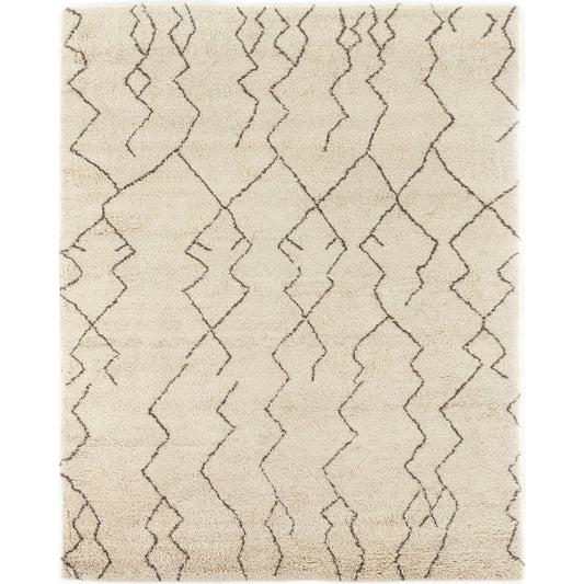 Taza Moroccan Rug by Four Hands in ivory. Made from 90% wool, 10% cotton in a unique style.