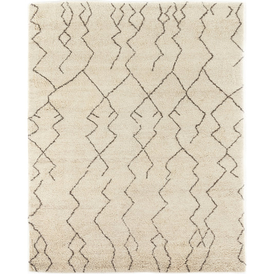 Taza Moroccan Rug by Four Hands in ivory. Made from 90% wool, 10% cotton in a unique style.
