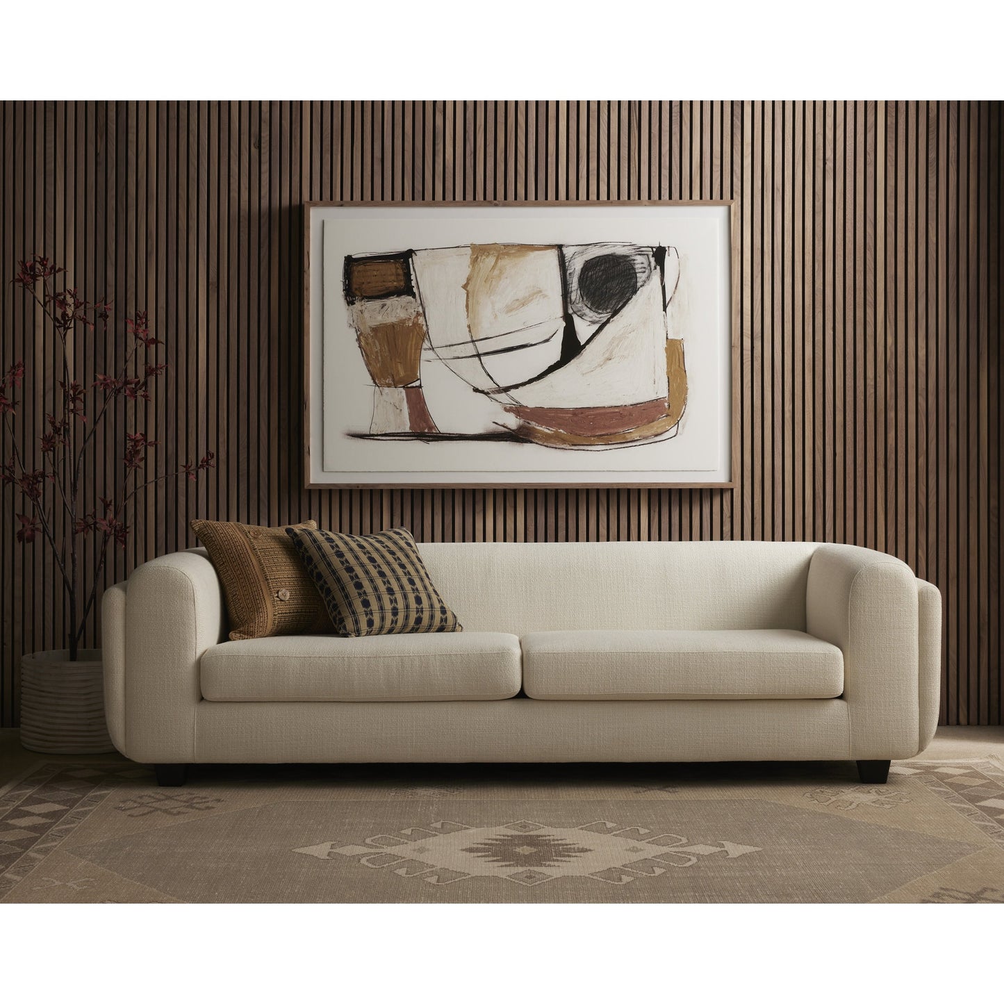 003 SI-1800012 | Lifestyle | Samsa Rug by Four Hands in taupe. Made from 60% cotton, 40% wool in a unique style.