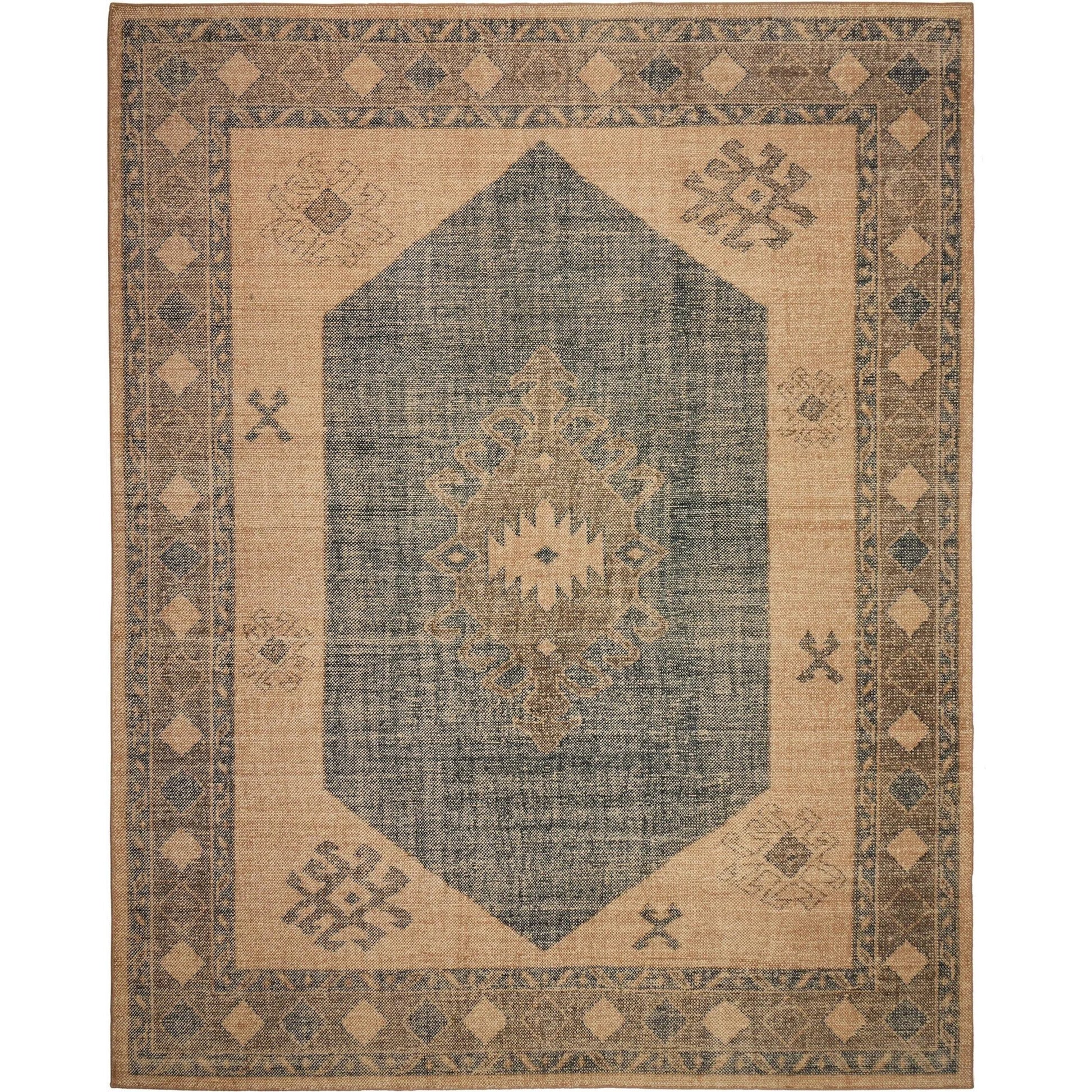 Samsa Hand Knotted Rug by Four Hands in samsa navy. Made from 60% cotton, 40% wool in a unique style.