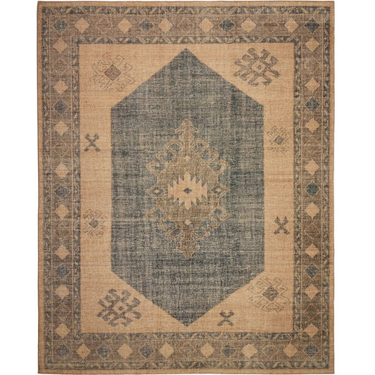Samsa Hand Knotted Rug by Four Hands in samsa navy. Made from 60% cotton, 40% wool in a unique style.