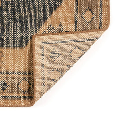 Samsa Hand Knotted Rug by Four Hands in samsa navy. Made from 60% cotton, 40% wool in a unique style.