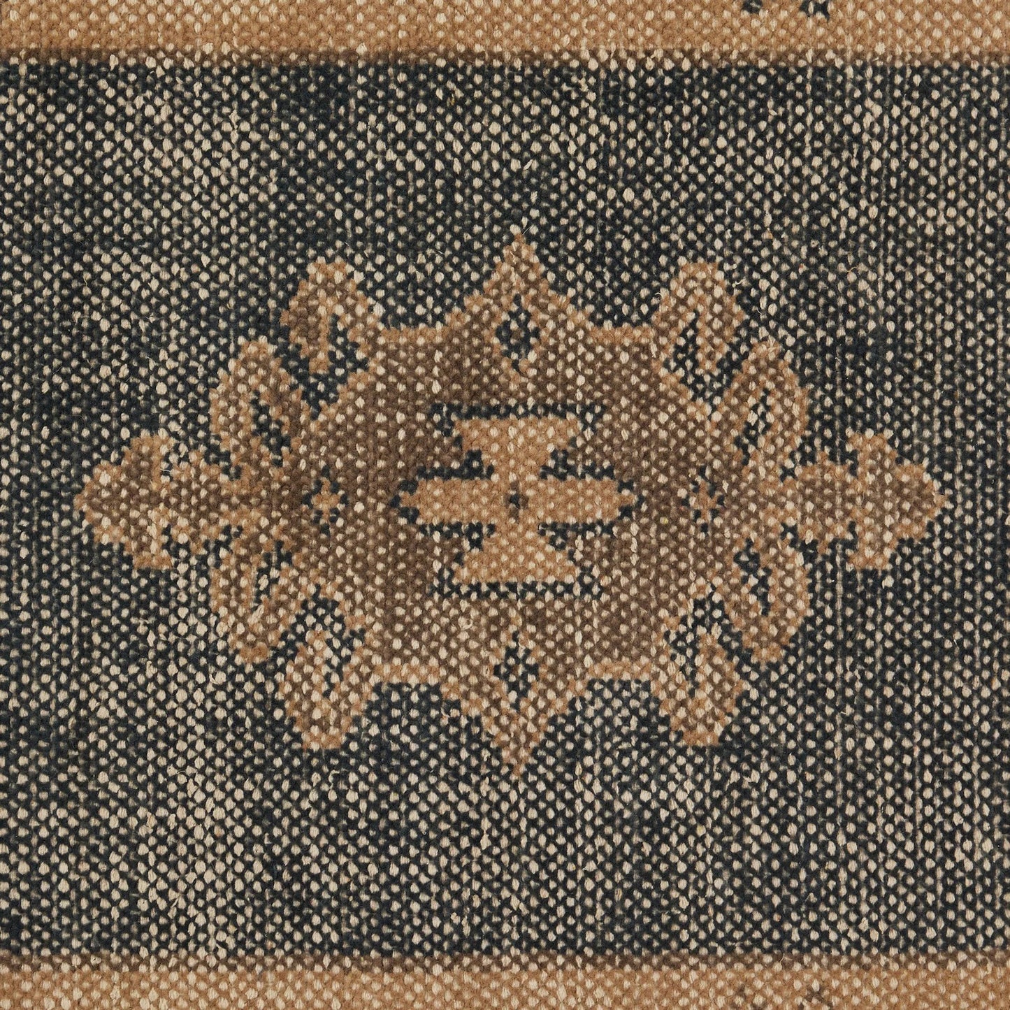 026 SI-2535325 | Closeup | Samsa Hand Knotted Rug by Four Hands in samsa navy. Made from 60% cotton, 40% wool in a unique style.