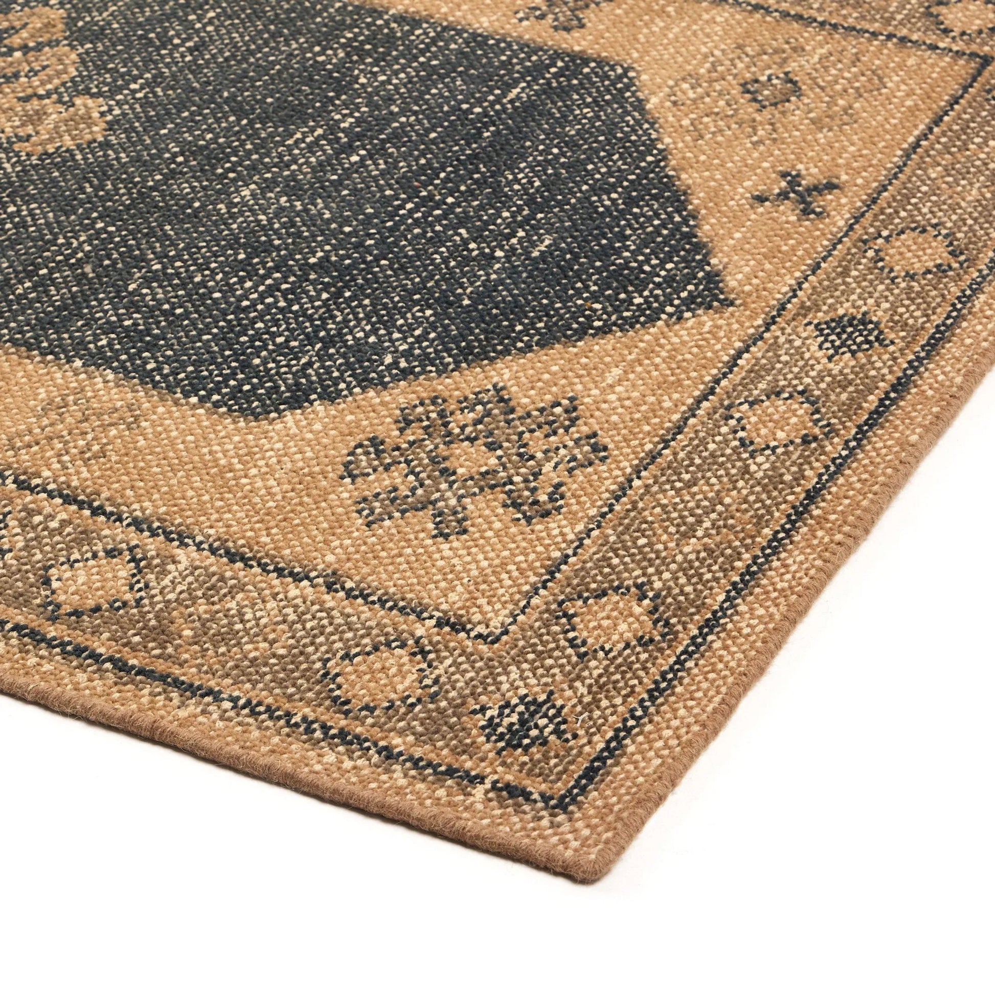 Samsa Hand Knotted Rug by Four Hands in samsa navy. Made from 60% cotton, 40% wool in a unique style.