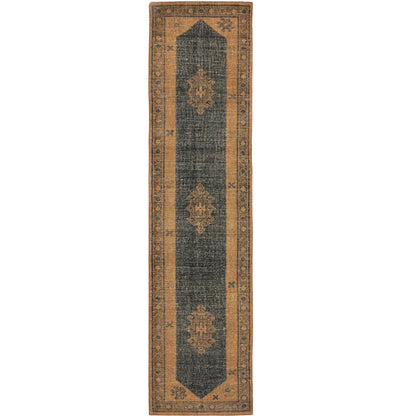 Samsa Hand Knotted Rug by Four Hands in samsa navy. Made from 60% cotton, 40% wool in a unique style.