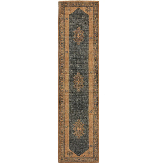 Samsa Hand Knotted Rug by Four Hands in samsa navy. Made from 60% cotton, 40% wool in a unique style.