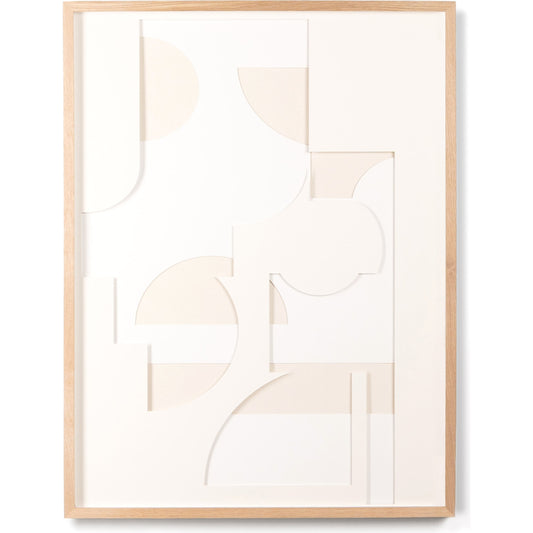 Dimension IV by Coup d’Esprit by Four Hands. Made from vertical grain white oak, acrylic glazing, polar white matboard in a modern style.