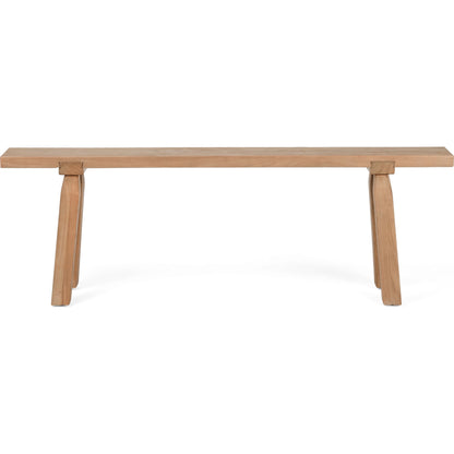 Lahana Accent Bench by Four Hands in natural elm. Made from solid reclaimed elm in a cottage & farmhouse style.