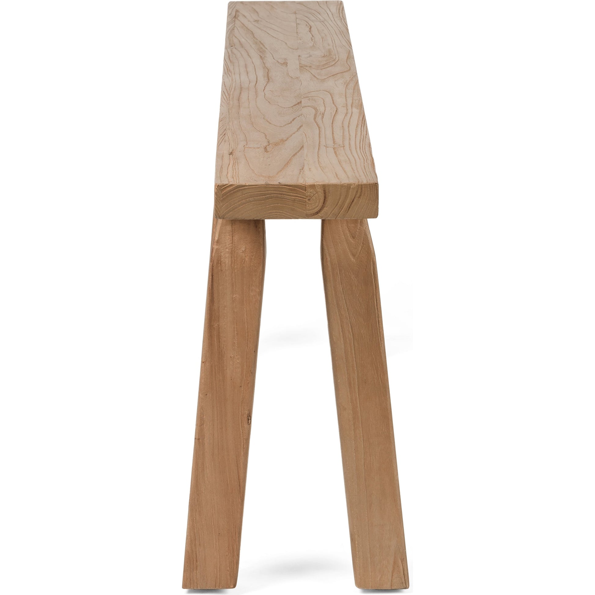 Lahana Accent Bench by Four Hands in natural elm. Made from solid reclaimed elm in a cottage & farmhouse style.