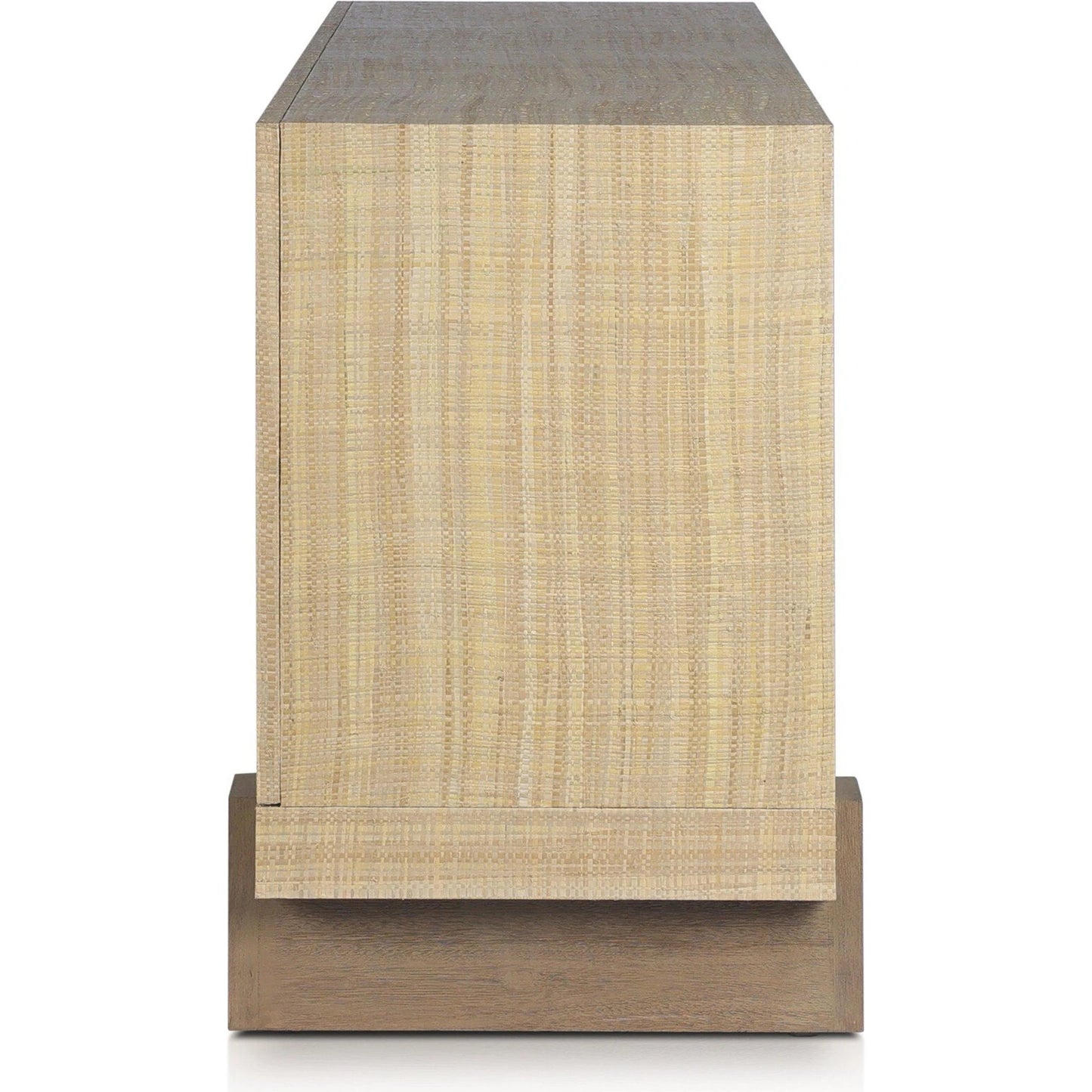 003 SI-2137368 | Additional Silo | Hatch Sideboard by Four Hands in natural raffia, burnished mahogany. Made from sugar palm, solid mahogany, mahogany veneer in a modern style.