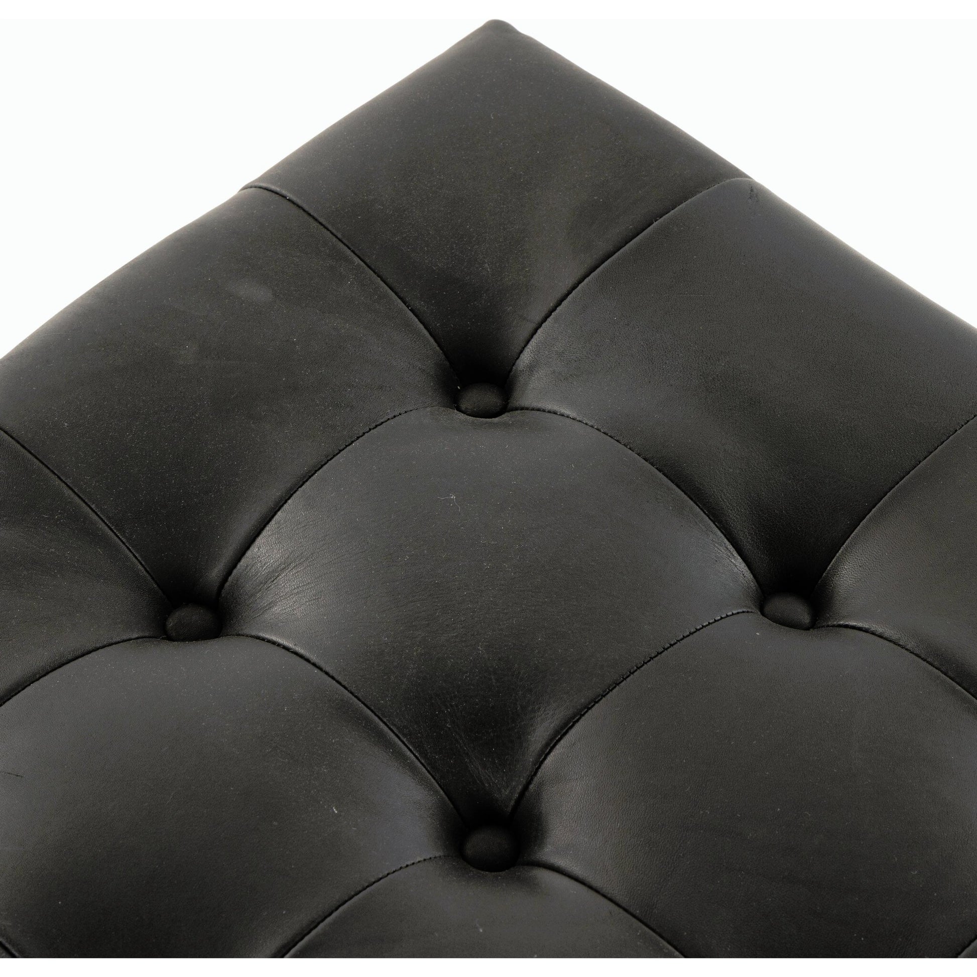 Halston Cocktail Ottoman by Four Hands. Made from top grain leather, solid ash, 100% polyester in a modern style.