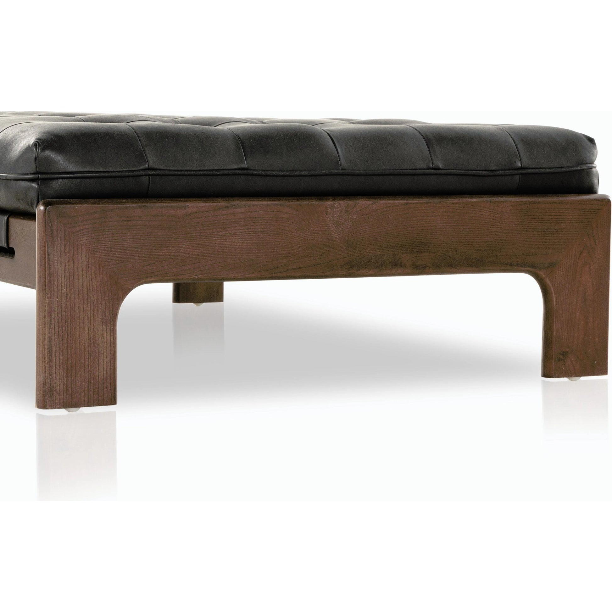 Halston Cocktail Ottoman by Four Hands. Made from top grain leather, solid ash, 100% polyester in a modern style.