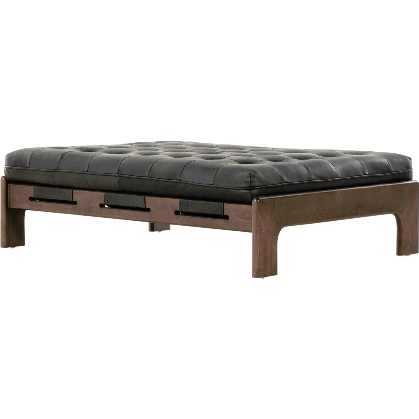 020 SI-1977356 | Primary Silo | Halston Cocktail Ottoman by Four Hands. Made from top grain leather, solid ash, 100% polyester in a modern style.