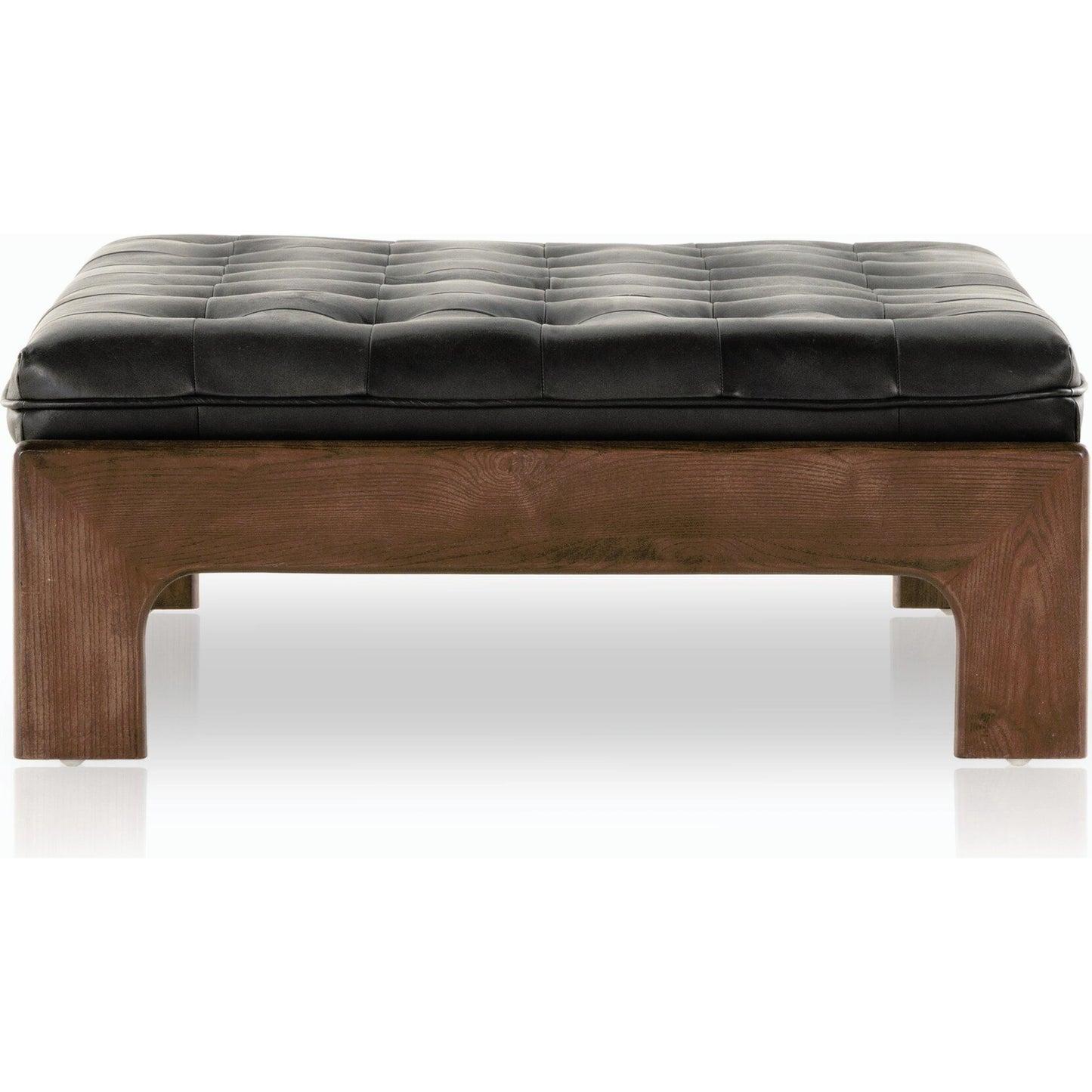 022 SI-1977356 | Additional Silo | Halston Cocktail Ottoman by Four Hands. Made from top grain leather, solid ash, 100% polyester in a modern style.