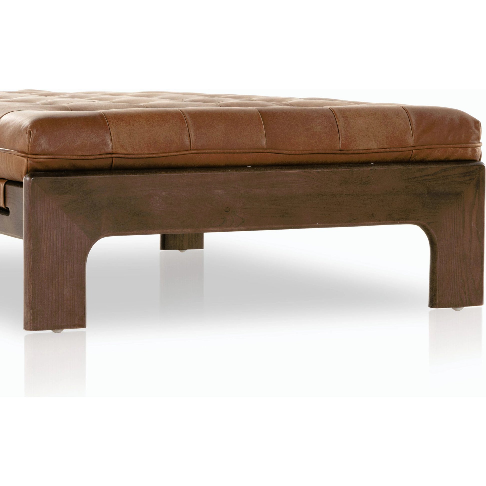 Halston Cocktail Ottoman by Four Hands. Made from top grain leather, solid ash, 100% polyester in a modern style.