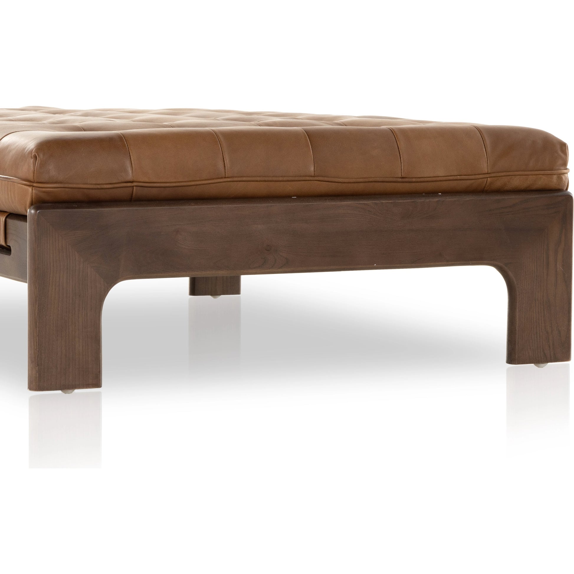 Halston Cocktail Ottoman by Four Hands. Made from top grain leather, solid ash, 100% polyester in a modern style.
