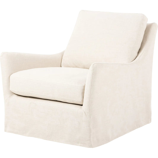 Monette Slipcover Swivel Chair-Cover by Four Hands in brussels natural. Made from 100% flax/linen in a transitional style.