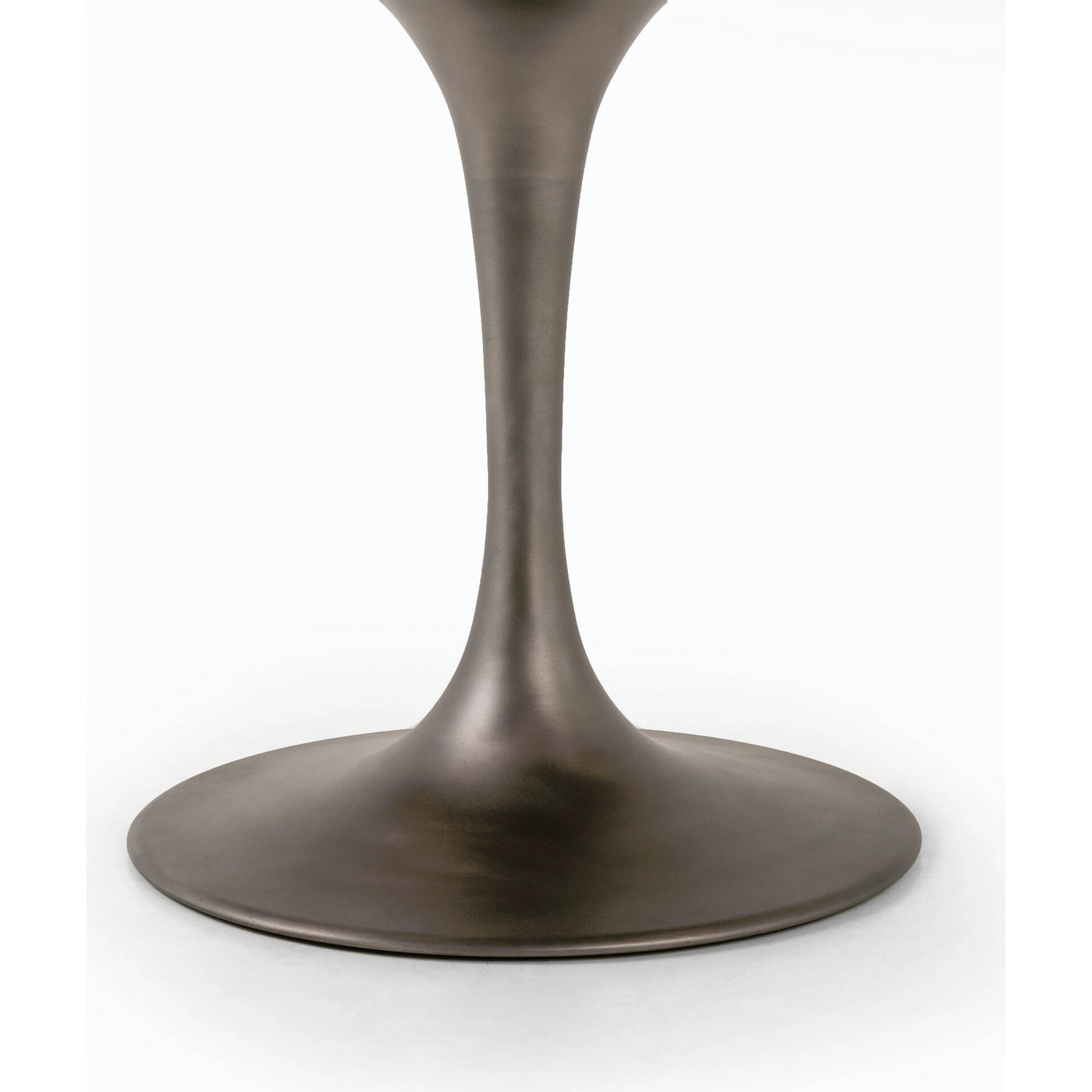 Evans Oval Dining Table by Four Hands in reclaimed burnt oak, vessel grey, polished brass. Made from solid reclaimed oak, iron, stainless steel in a modern style.