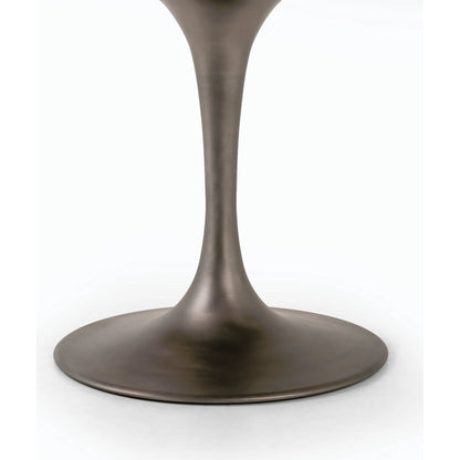 Evans Oval Dining Table by Four Hands in reclaimed burnt oak, vessel grey, polished brass. Made from solid reclaimed oak, iron, stainless steel in a modern style.