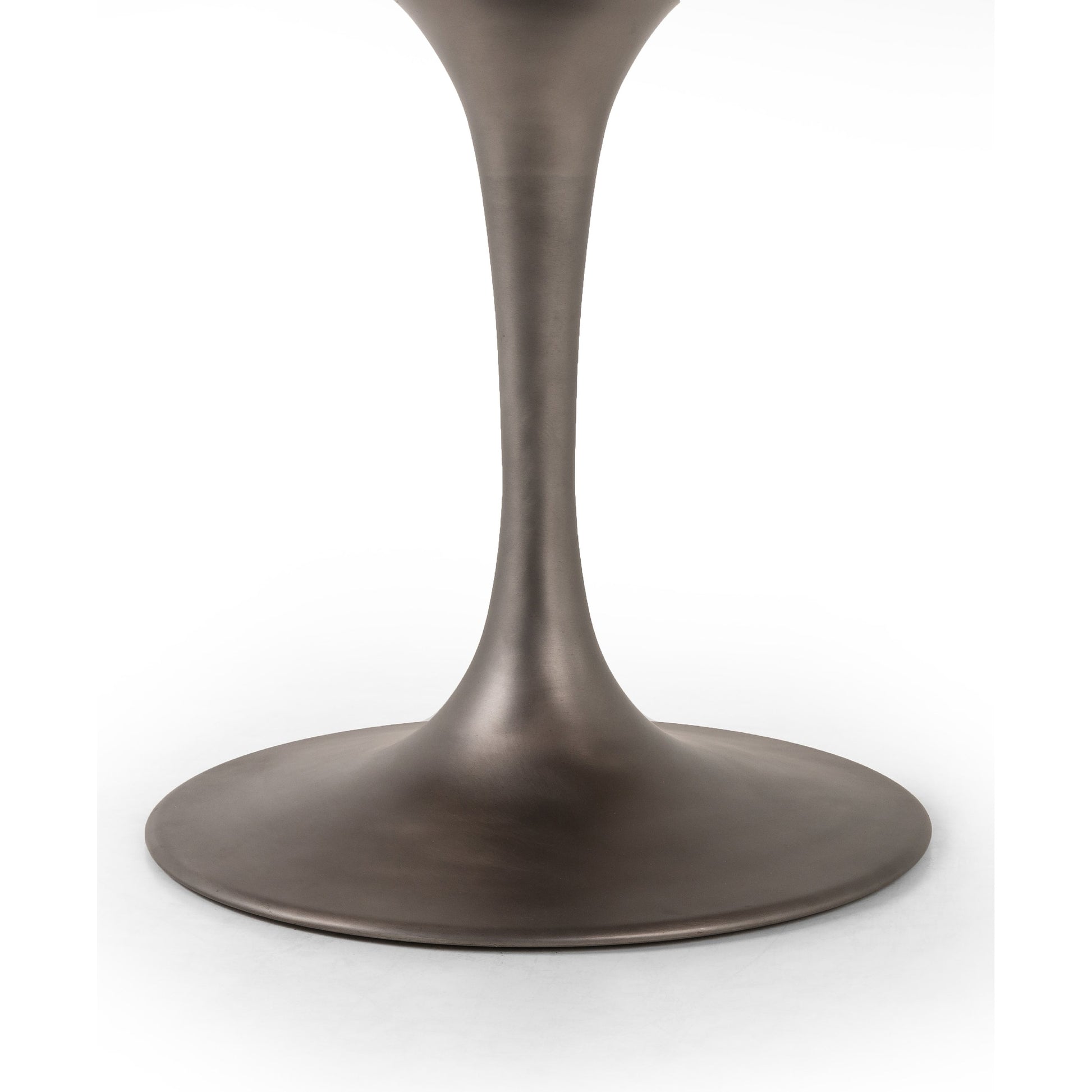 Evans Oval Dining Table by Four Hands in reclaimed burnt oak, vessel grey, polished brass. Made from solid reclaimed oak, iron, stainless steel in a modern style.