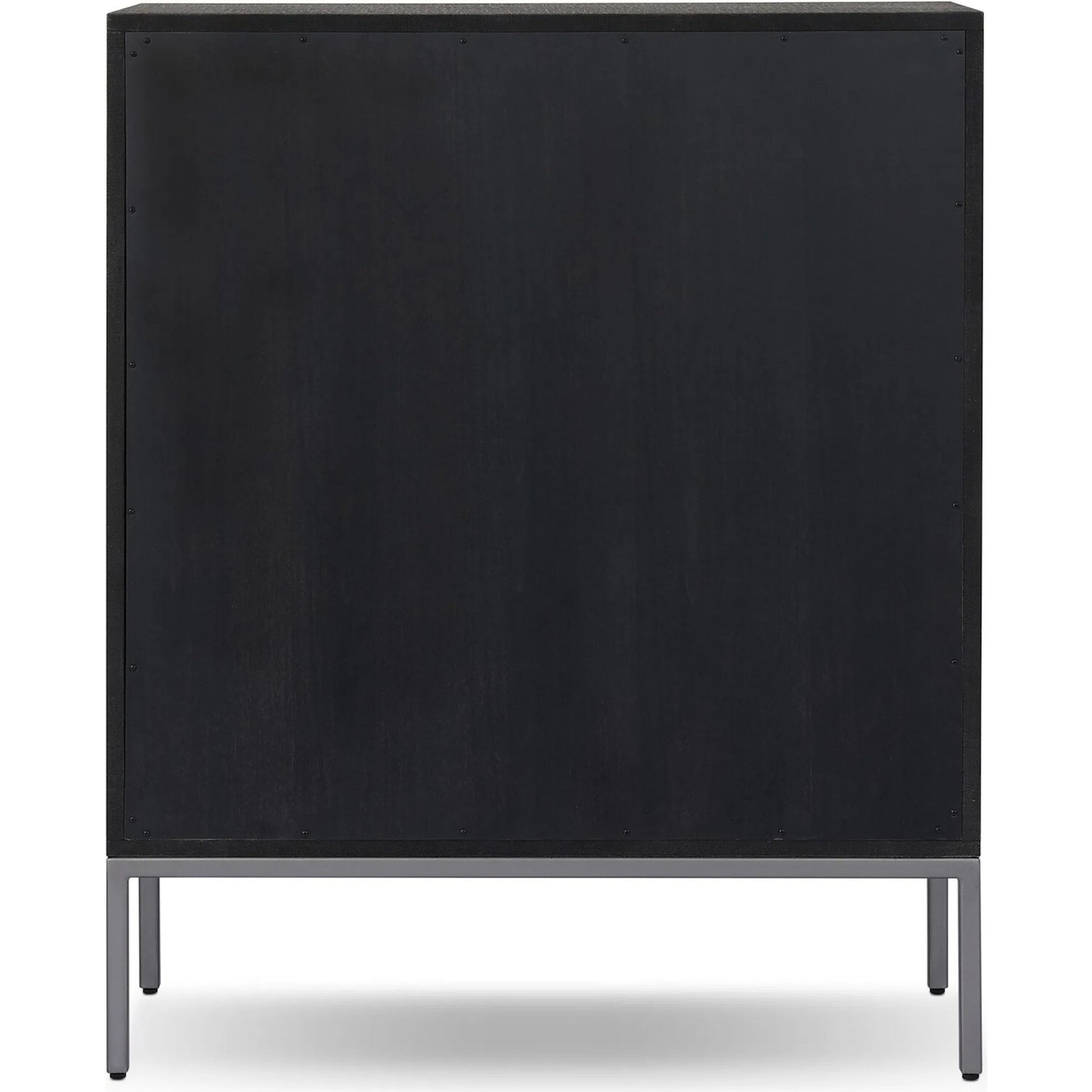 Cressida Bar Cabinet by Four Hands in black linen, gunmetal. Made from painted linen, steel in a unique style.