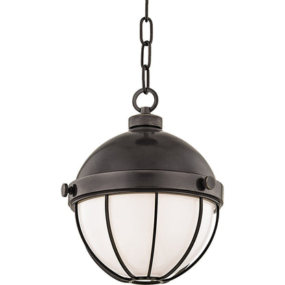 Sumner Pendant by Hudson Valley in old bronze. Made from brass in a modern style.
