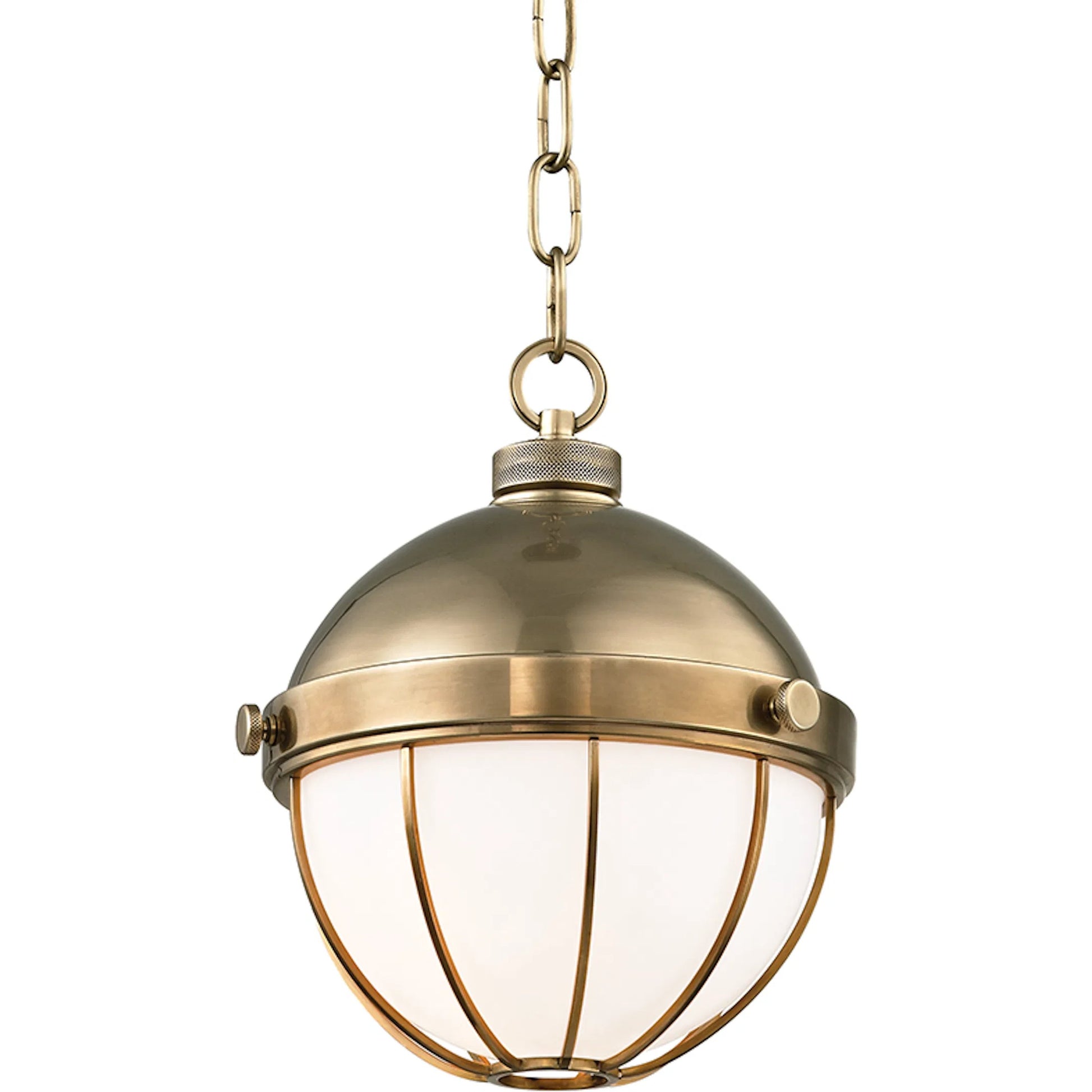 Sumner Pendant by Hudson Valley in old bronze. Made from brass in a modern style.