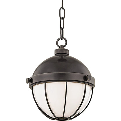 Sumner Pendant by Hudson Valley in old bronze. Made from brass in a modern style.