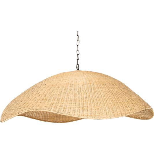 Overscale Woven Rattan Pendant by Four Hands in natural rattan. Made from rattan, iron, thermoplastic in a modern style.
