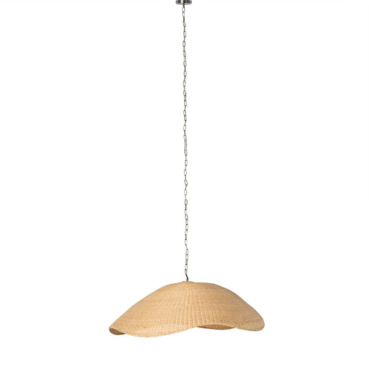 Overscale Woven Rattan Pendant by Four Hands in natural rattan. Made from rattan, iron, thermoplastic in a modern style.