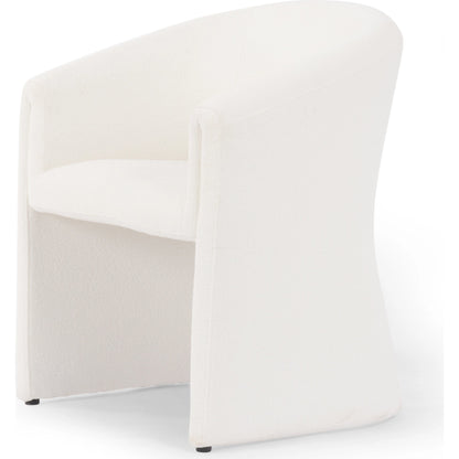 Elmore Dining Chair by Four Hands in portland cream. Made from 100% polyester, 90% polyurethane foam, 10% fiber in a modern style.