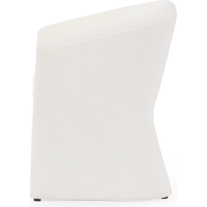 Elmore Dining Chair by Four Hands in portland cream. Made from 100% polyester, 90% polyurethane foam, 10% fiber in a modern style.